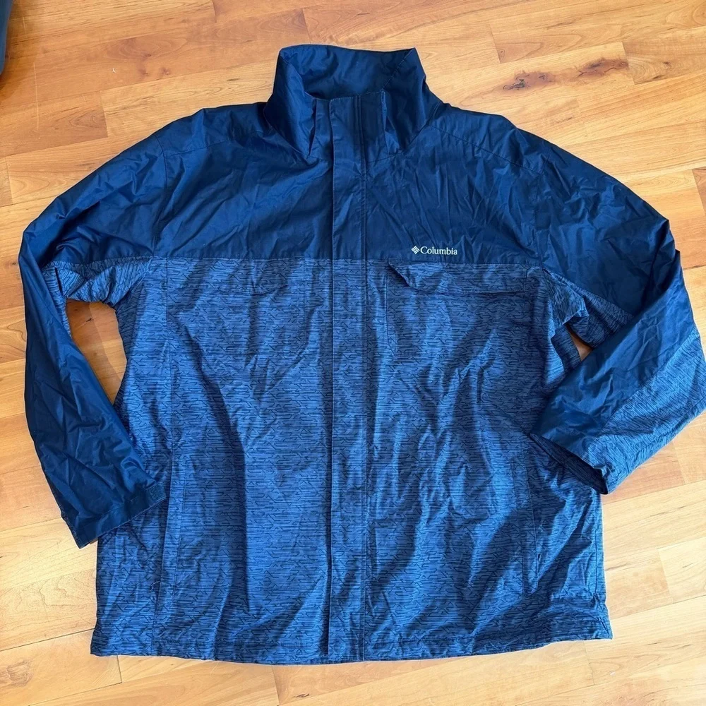 Columbia Men's Navy Blue Jacket insulated 3X TALL like new Raincoat snow